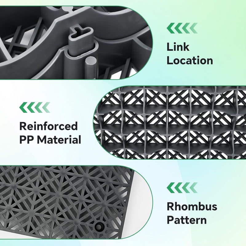 veonly Heavy Duty Fountain Basin Grates,3 Pack 24"×12" Reservoir Grates for Pond and Water Garden, Suitable for Water Features, Ponds, Fountains, Landscaping Decor, Reinforced PP Material (rhombus style) - Image 3